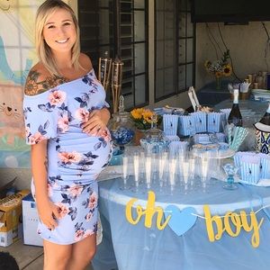 Blue maternity dress